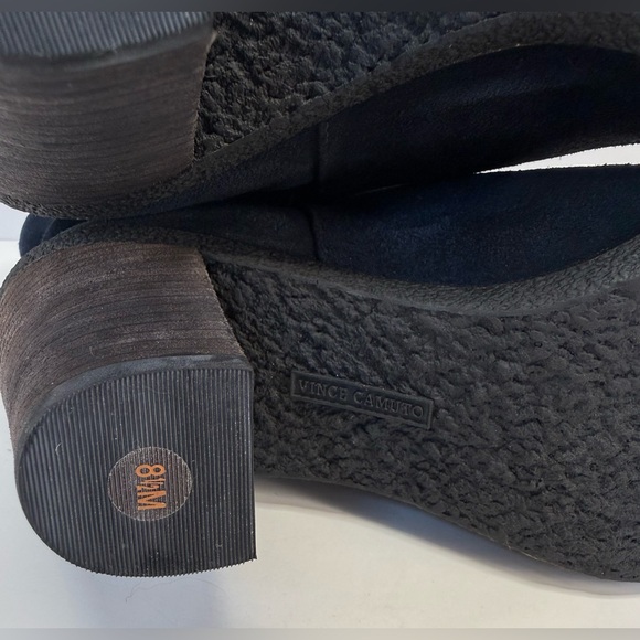 Vince Camuto Midnight Blue Suede Heeled slouch Boots 8.5, rubber sole - Picture 12 of 16